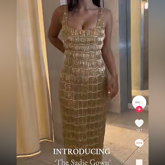 Rachel Gilbert SADIE GOWN in gold - Picture 3 of 14